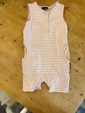 Little Bipsy Pink & White Striped Infant Bodysuit